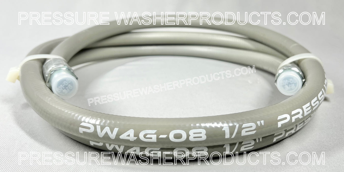 Manguera flexible para hidrolavadora de 1/2" de diámetro interior x 8', 4200 PSI, 3/8" MPT x 3/8" MPT