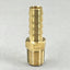 Espiga para manguera de 1/4" x espiga para manguera de latón MPT de 3/8"