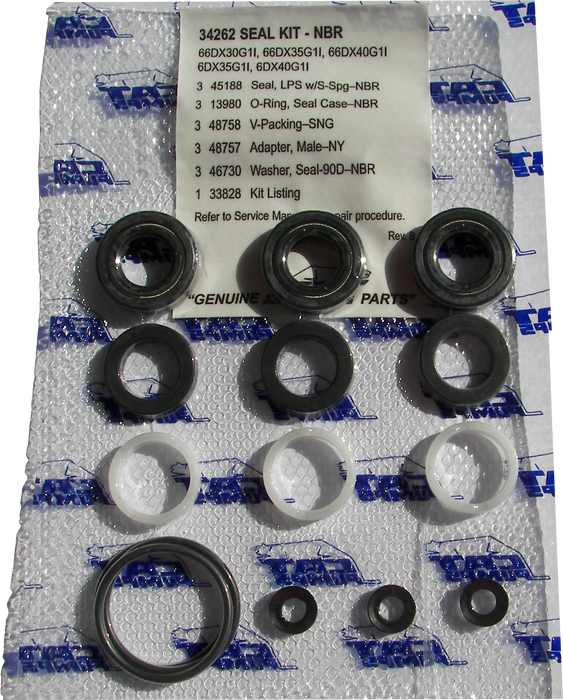 34262 KIT, SEAL, NBR, W/S-SPRING, 6DX