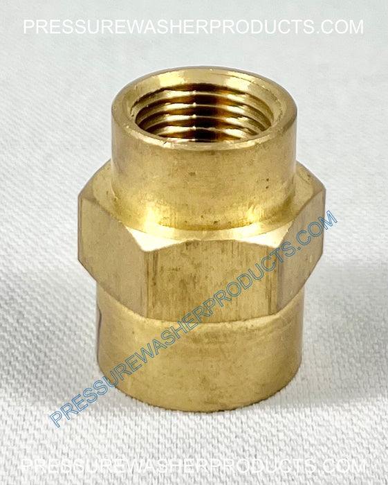 BRASS HEX COUPLER 1/2" FPT X 3/8" FPT LOW PRESSURE