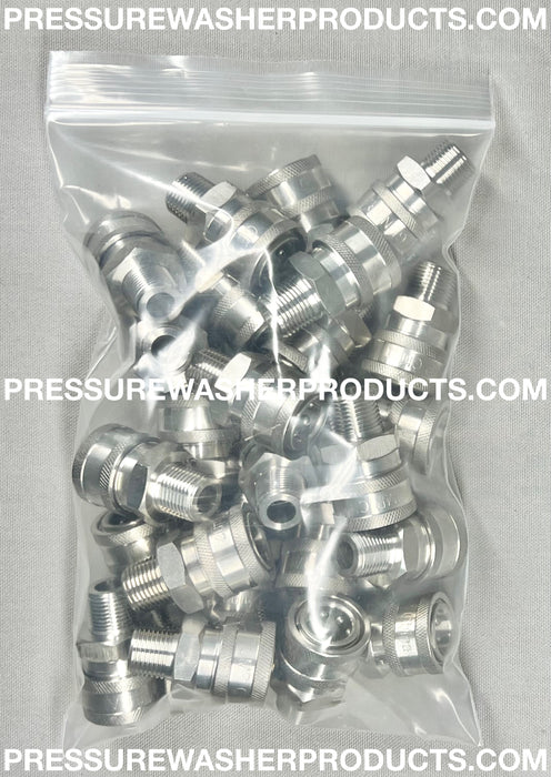 25 Pack - 3/8" MPT Male Socket Stainless Steel Couplers General Pump HPC