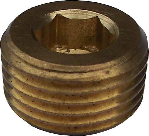 BRASS ALLEN HEAD PLUG 1/4