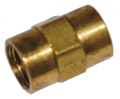 BRASS 1/8" MPT HEX COUPLER - LOW PRESSURE USE