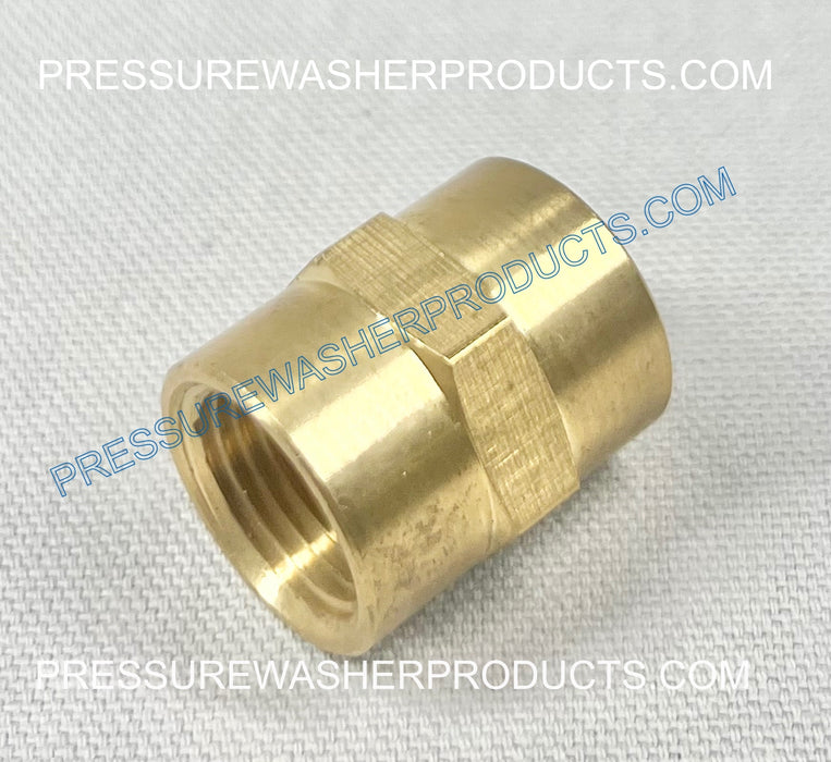 BRASS 3/8" FPT HEX COUPLER FOR LOW PRESSURE USE