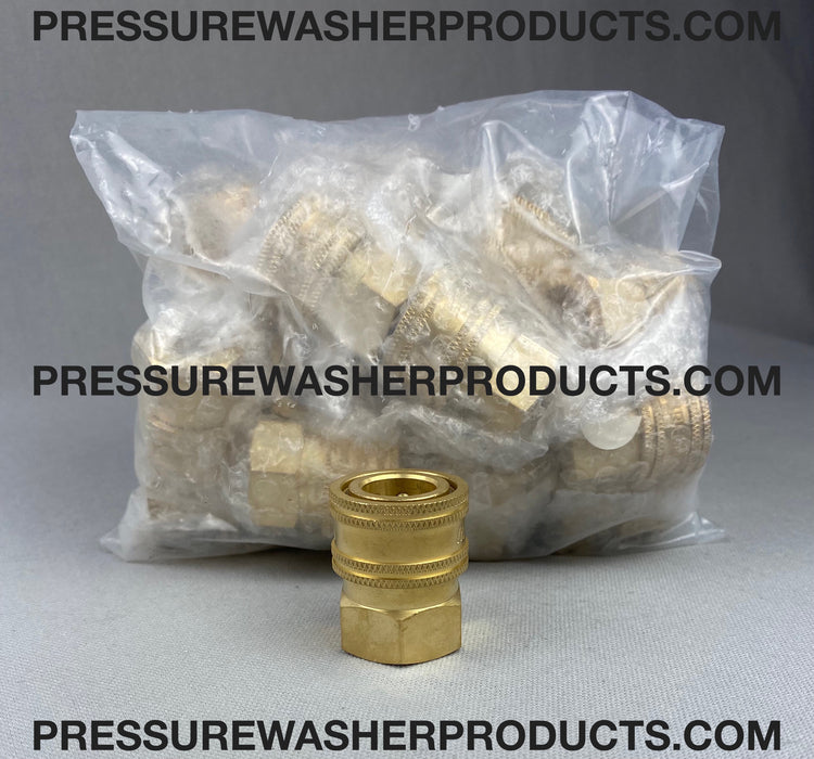 25 Pack - 3/8" FPT Female Socket Quick Connect Couplers Brass Breco HPC