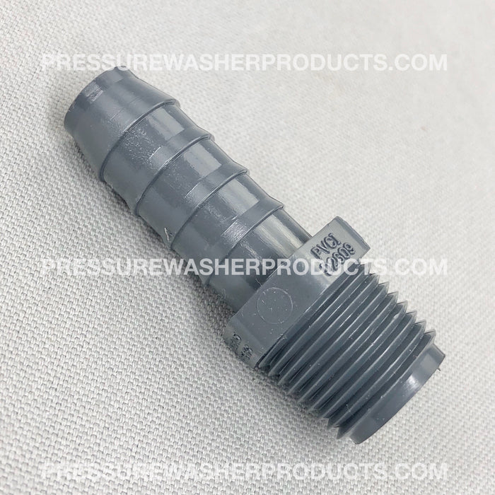 1/2" Hose Barb  x 1/2" MPT Male Pipe Thread SCH 80 PVC Heavy Duty