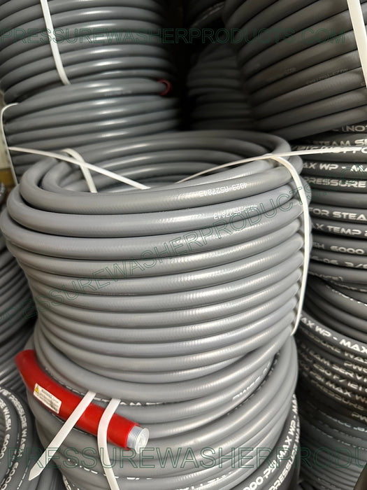 3/8" ID x 50' Smooth Cover 6000 psi Grey High Pressure Hose R2