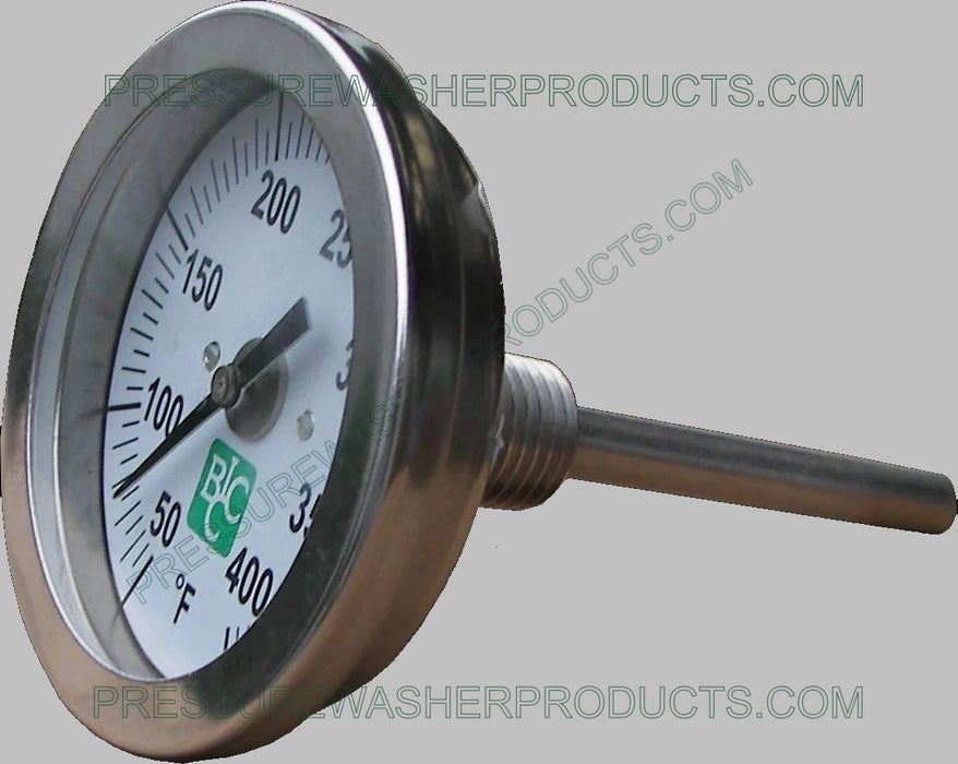 Temperature Gauge 50 - 400 F 3000 PSI 1/4" MPT