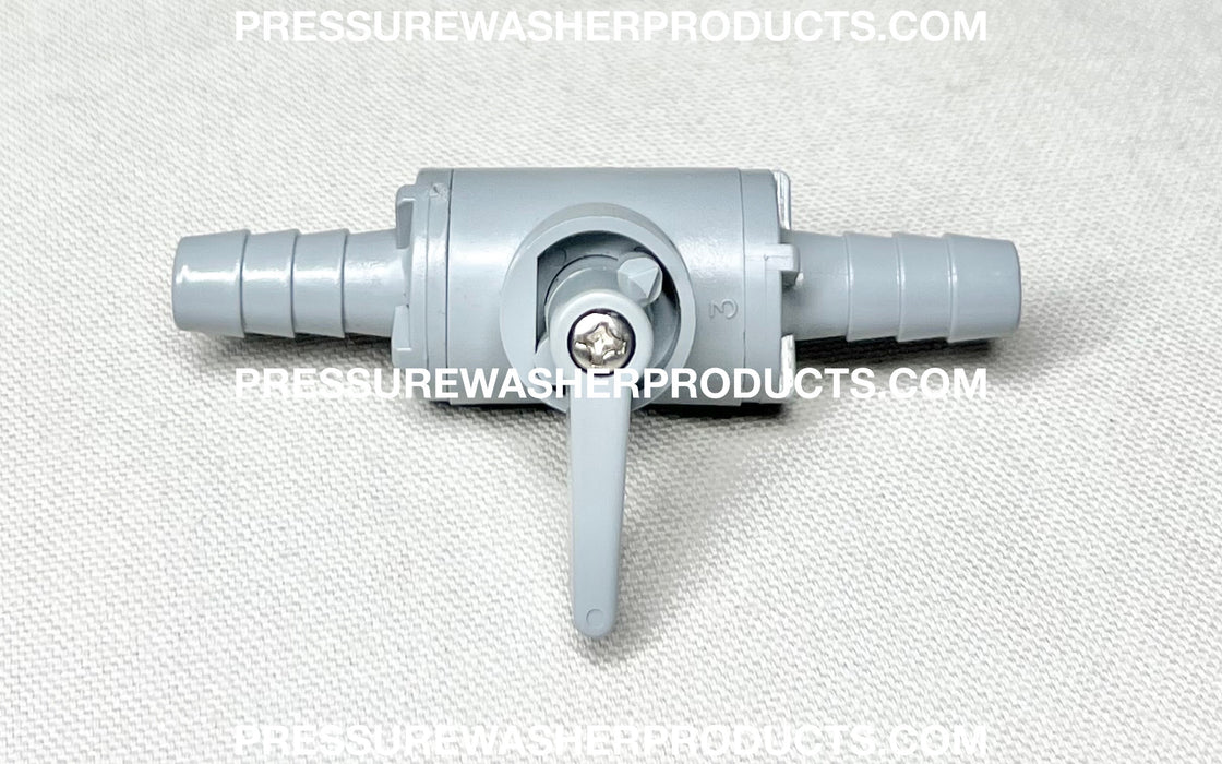 PLASTIC BALL VALVE 3/8" HOSE BARB ENDS FOR XJET CHEMICAL INJECT