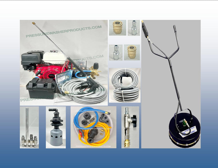 5.5 gpm 3000 psi Bandit Package Plumbing Kit, 250' Hose, DST JROD, DN10, Mosmatic Swivel and Hudson Kit