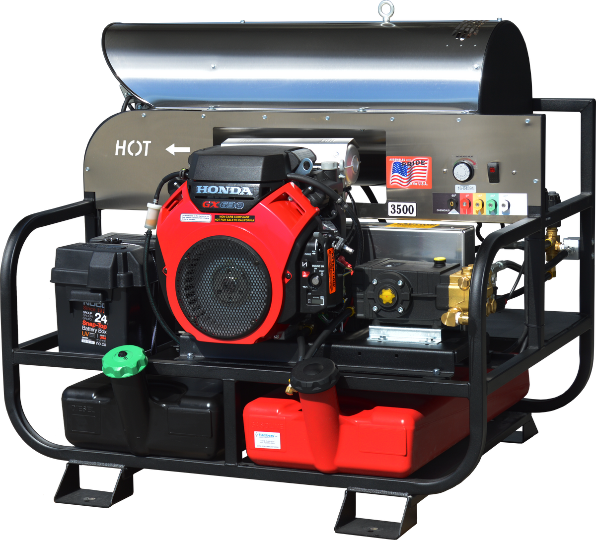 6012PRO-20G 5.5 gpm 3500 psi Pressure-Pro Super Skid Hot Pressure