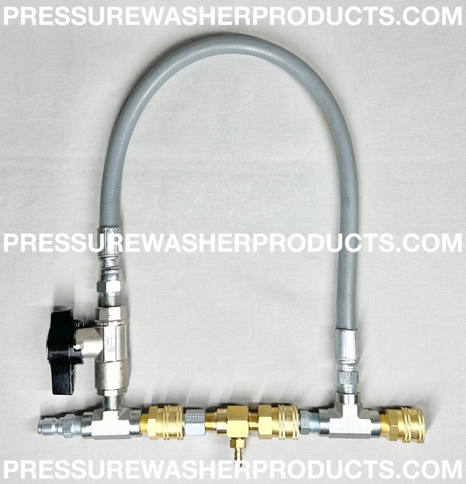 3/8" Chemical Injector Bypass Hose Kit w/ Brass and Steel Quick Connects DN10