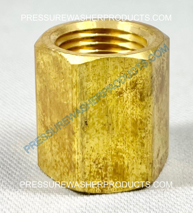 BRASS 1/2" HEX COUPLER FOR LOW PRESSURE USE ONLY