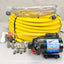 Kit de lavado suave de 7 GPM: EverFlo 200' 5/8" Yellow Flex Tech RT JROD, conjunto de filtro ranurado aplicador