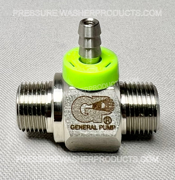 3 - 5 GPM 2.1 mm Chemical Injector Fixed 100339LG Green 5500 psi Stainless Steel .098