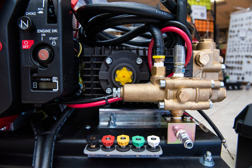 8 gpm 3500 psi K7.3 Skid Cold Pressure Washer Honda Muffler Accessories Included No Fuel Tank / Battery