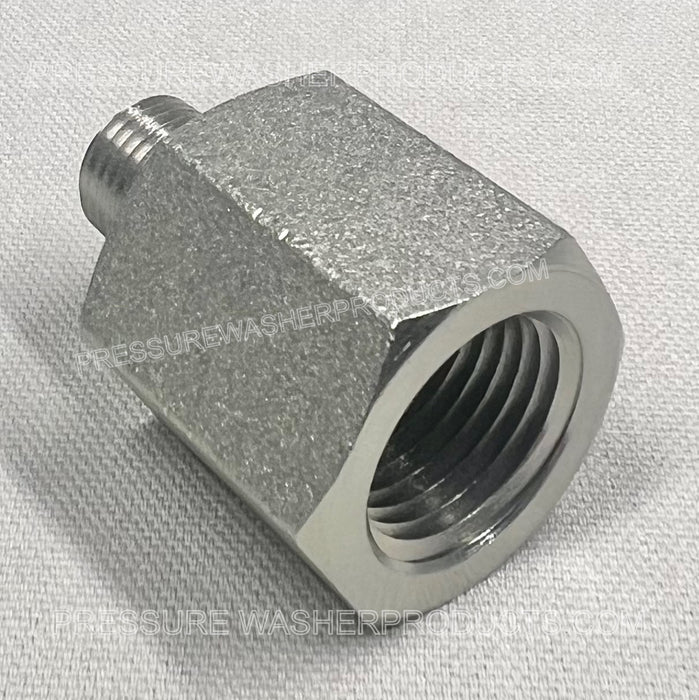 Adaptador macho FPT de 1/2" x MPT de 3/8" de acero, 5000 PSI