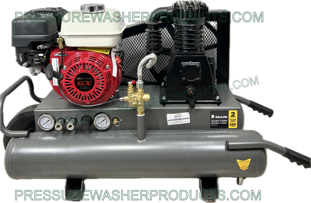 Air Compressor 13.8 CFM @ 90 PSI Honda GX200 Pull Start
