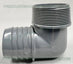 2" Hose Barb x 2" MPT Male Pipe Thread SCH 80 PVC Elbow