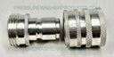 Garden Hose Quick Coupler Socket and Plug Stainless Steel Set