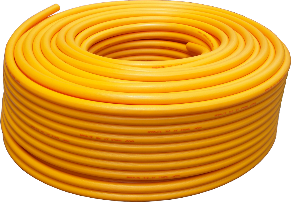 1/2" ID x 200' Spiralite 310 Yellow AG Softwash Chemical Hose No Ends