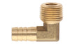 1/2" Hose Barb x 3/8" MPT Brass Elbow