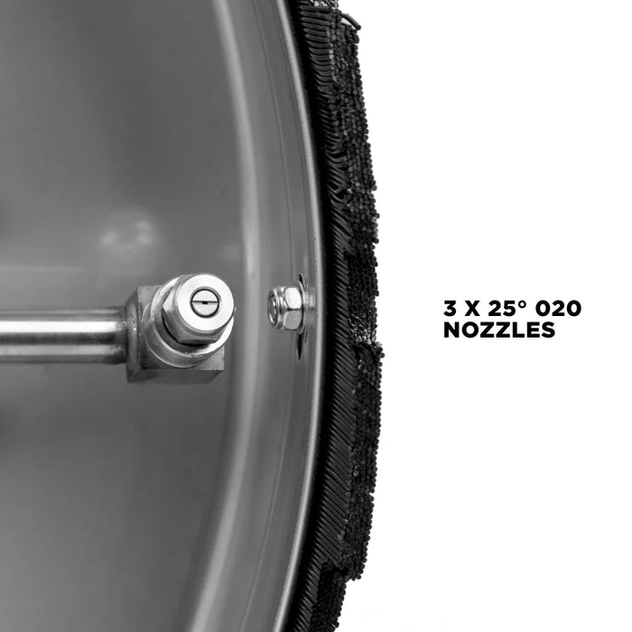 24” Whirl A Way Surface Cleaner w/4 Casters 300 Deg Max 4000-5000 PSI Max 3 Nozzles