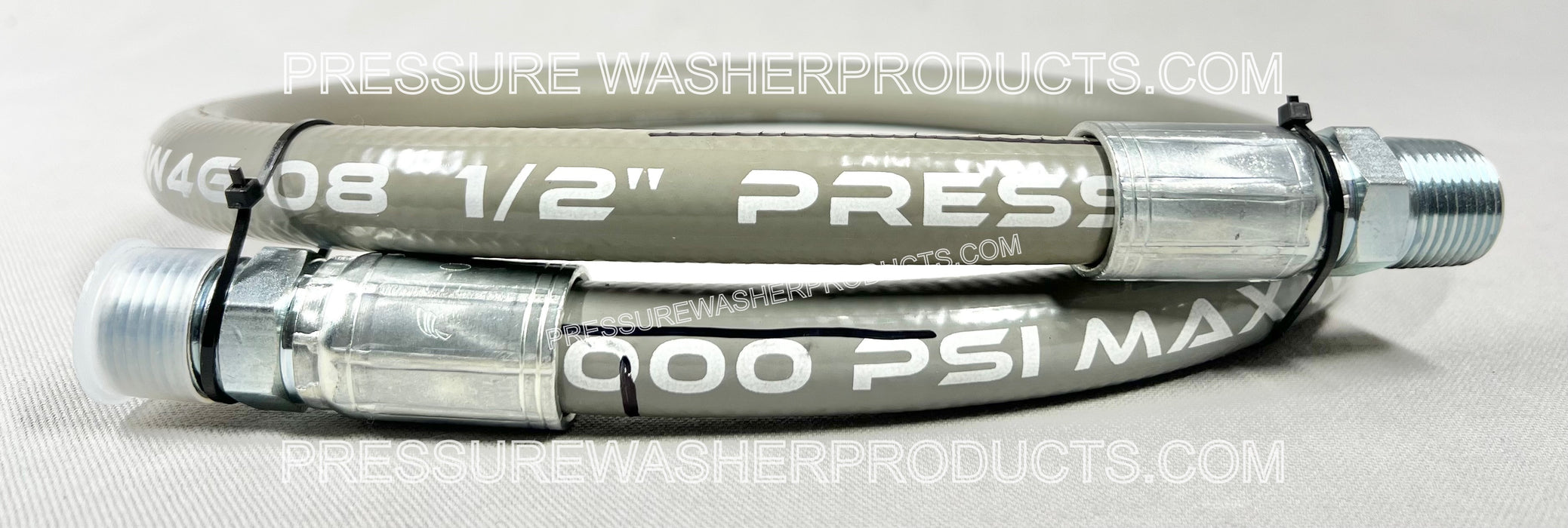 1/2" ID x 3' 4200 PSI Pressure Washer Jump Hose Whip For Bypass 1/2" MPT x 1/2” MPT