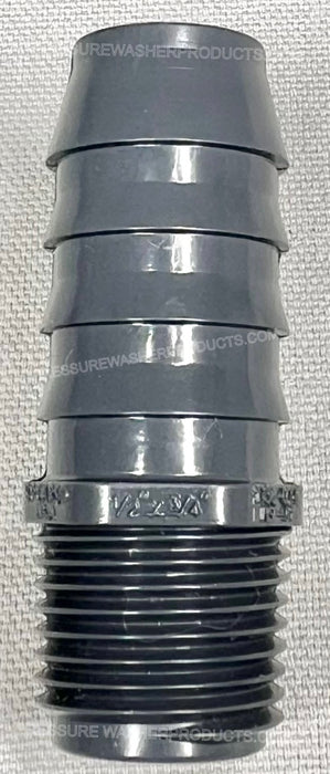 3/4" Hose Barb x 1/2" MPT Male Pipe Thread SCH 80 PVC Heavy Duty