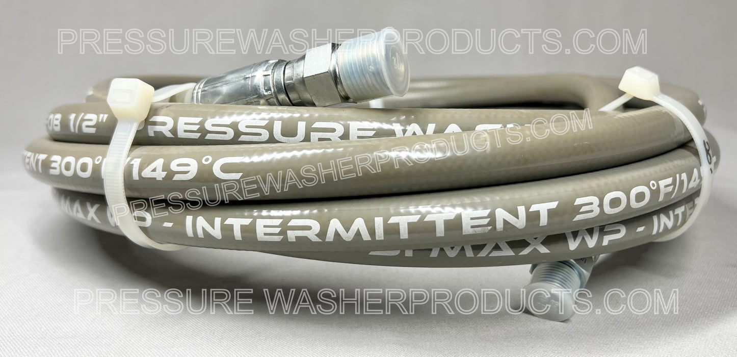 Manguera de lavado a presión de 1/2" de diámetro interior x 20' (pies) 4200 PSI 3/8" MPT x 3/8" MPT