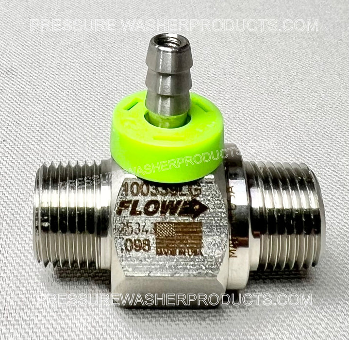 3 - 5 GPM 2.1 mm Chemical Injector Fixed 100339LG Green 5500 psi Stainless Steel .098