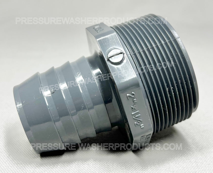 1 1/2" Hose Barb x 2" MPT Male Pipe Thread SCH 80 PVC Heavy Duty