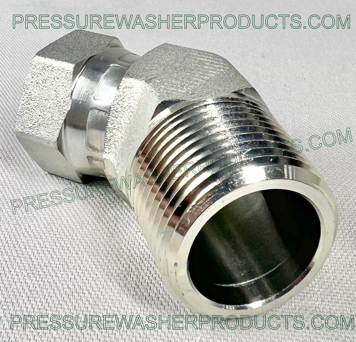 3/4" Swivel FPT x 1” MPT 45 Degree Street Elbow Steel 4000 PSI High or Low Pressure