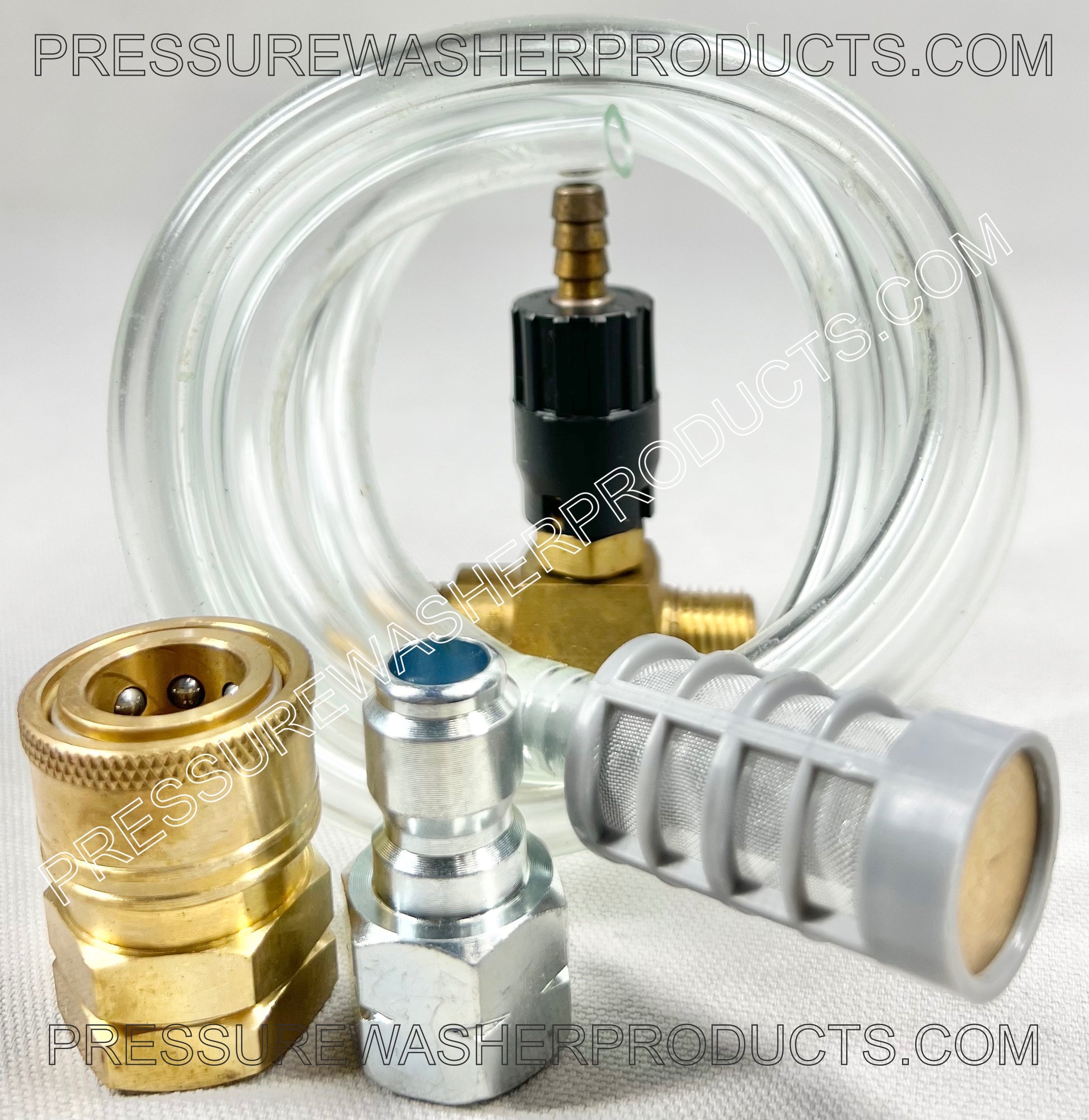 3 - 5 GPM 2.1 mm High Draw 20% Adjustable Acid Injector Quick Connect ...