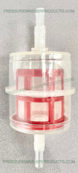 clear fuel filter with air bubbles in pressure washer fuel line