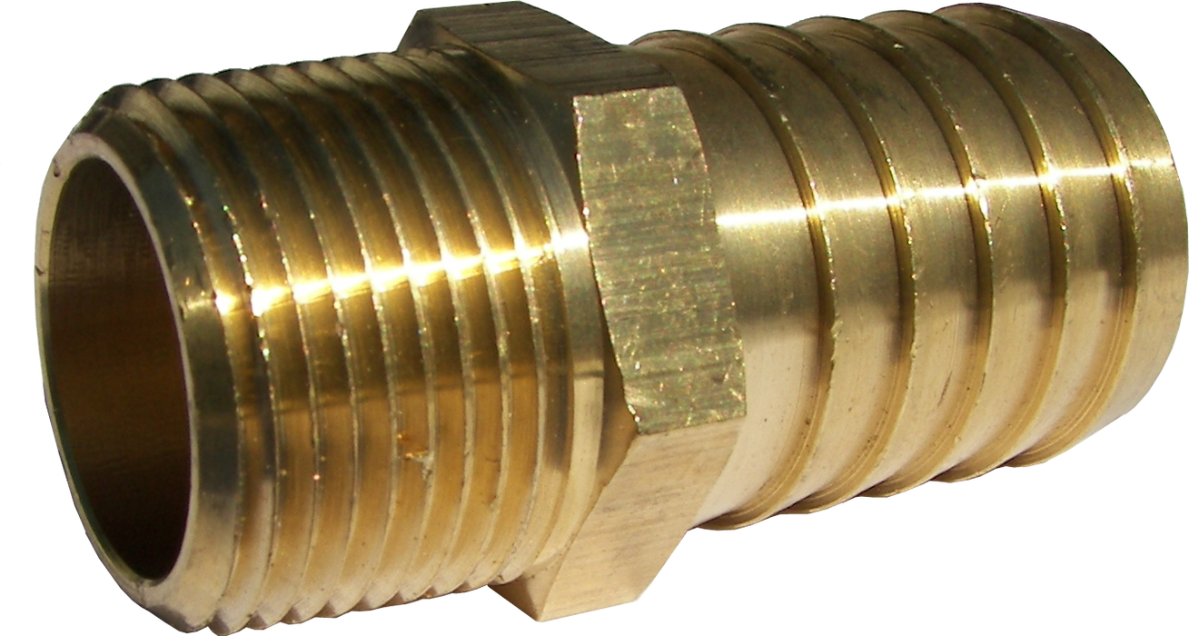 1” Hose Barb x 1” MPT Brass