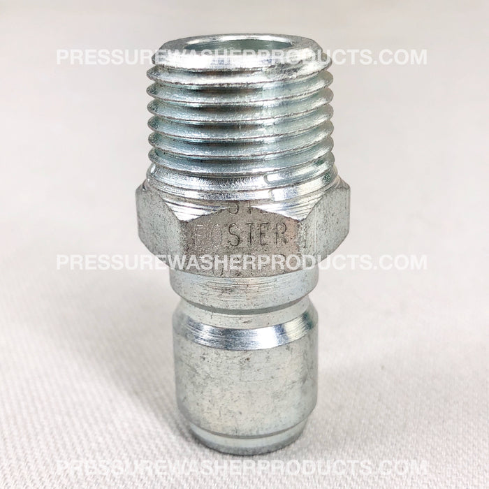 Foster 1/4" MPT Male Plug Steel Plated Quick Connect