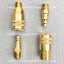 Air Coupler and Plug 4 Piece Set:  1/4" High Quality All Brass