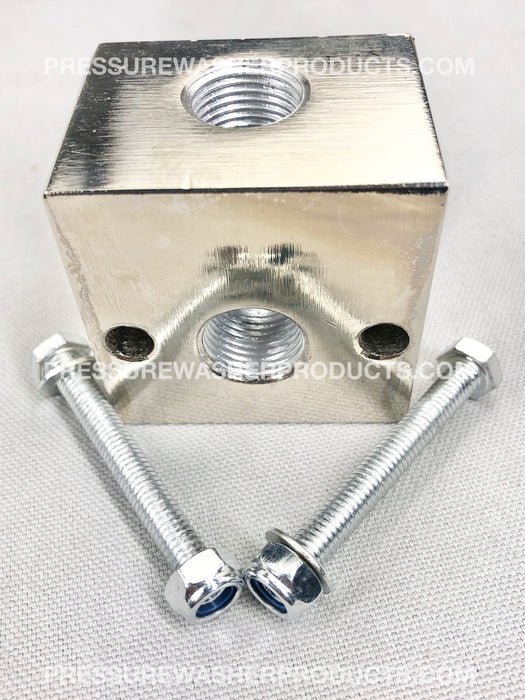 1/2" FPT x 1/2" FPT Unloader Block Nickel Plated Steel