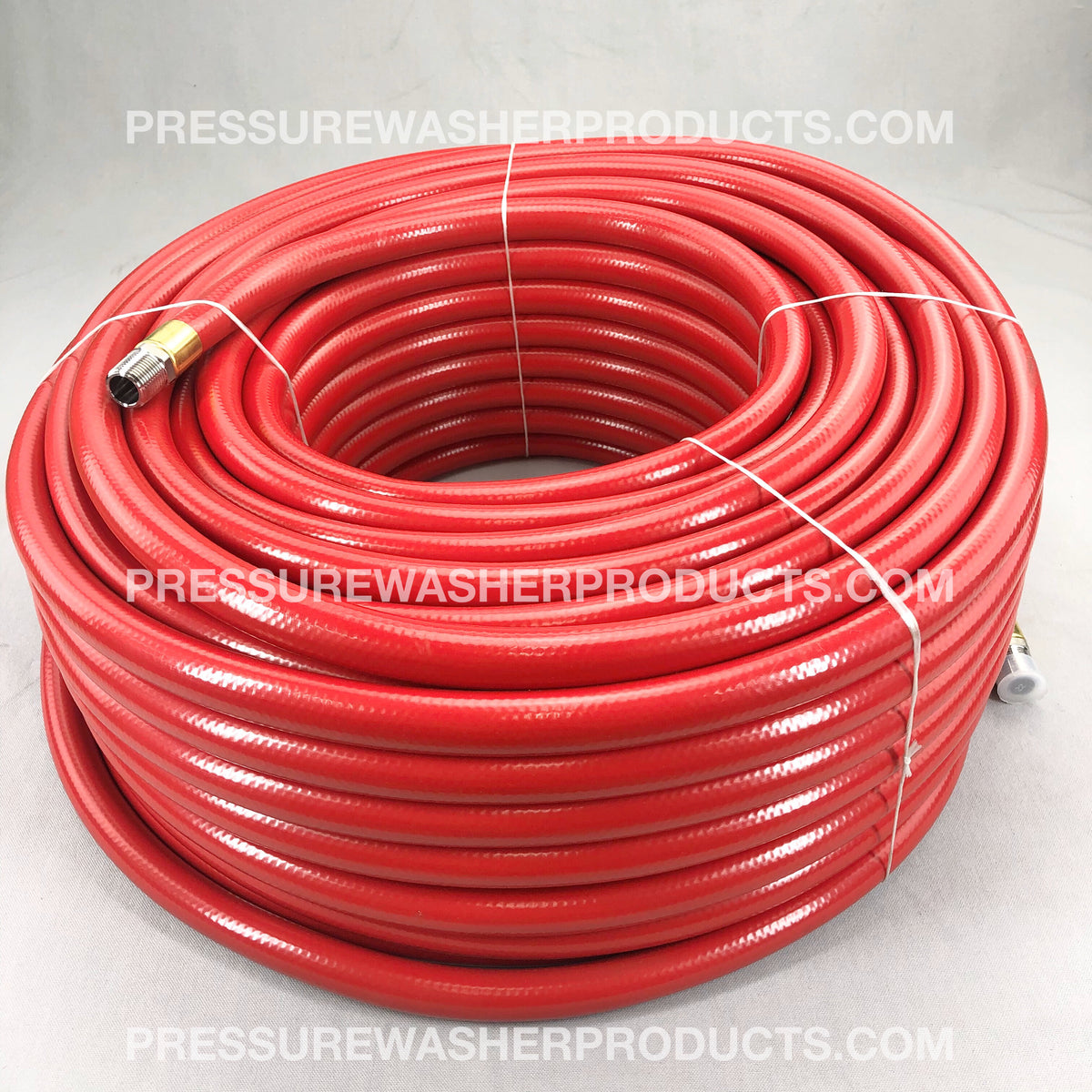 300' RED 5/8 KURI TEC SOFTWASH HOSE 1/2MPT 316 SS CRIMPED 1156 —  PressureWasherProducts