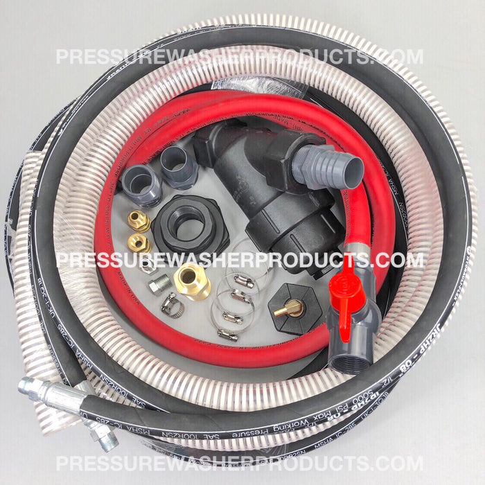 8 gpm 3500 psi Skid Package 1.5" Plumbing Kit, 250' Hose, DST JROD, Ball Valve, Mosmatic Swivel