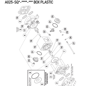 A025 Box Pump Exploded View & Parts List