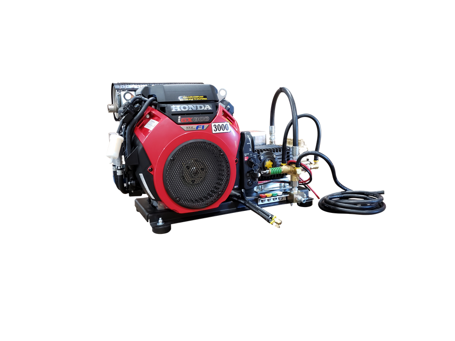 10 gpm 3000 psi iGX800 Skid Cold Power Washer No Tank & Battery