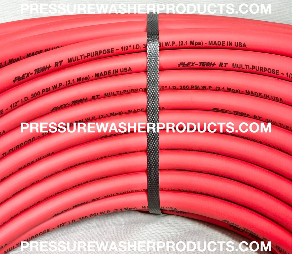 1/2 FLEX TECH RED 200' chemical hose chlorine sodium hypochlorite RT-0625  — PressureWasherProducts