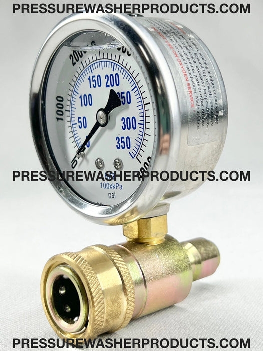 5,000 PSI Pressure Test Gauge Assembly on 3/8" Quick Connects