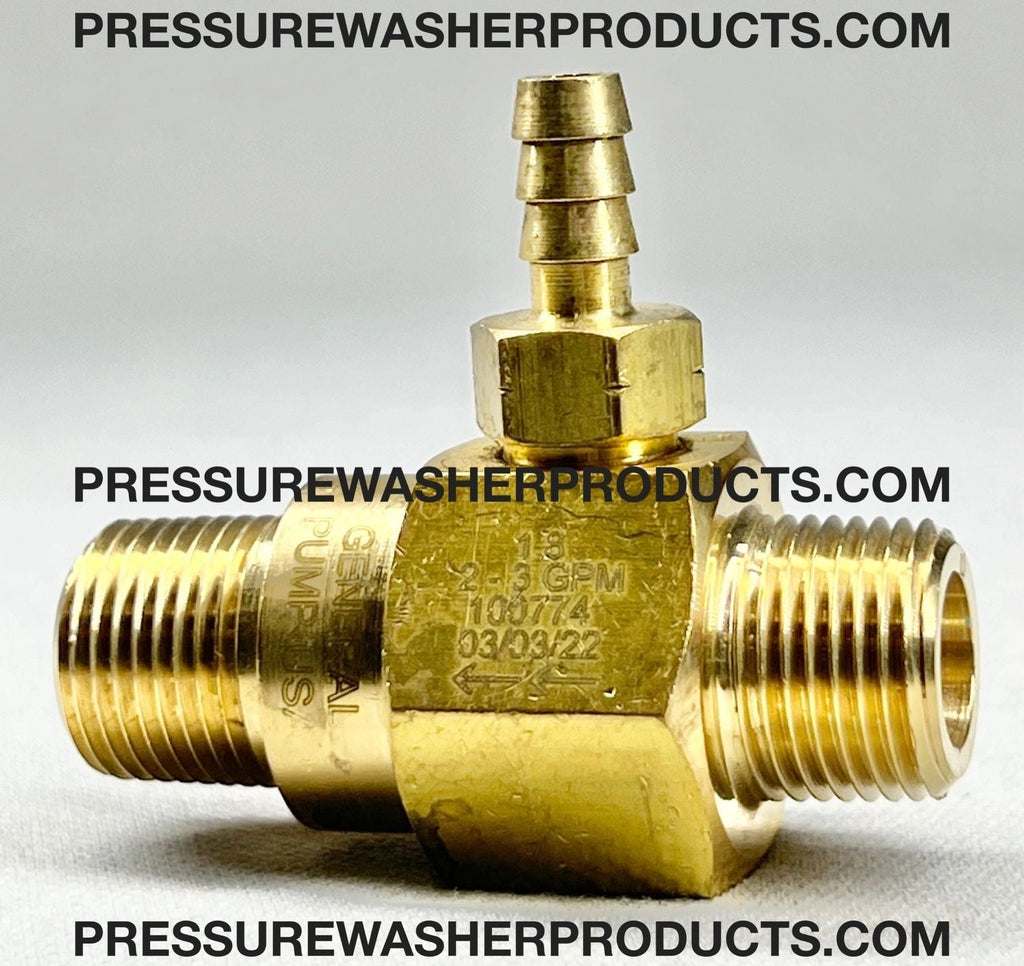 Chemical Injector 2-3 GPM - Brass Stainless Steel Adjustable Injector For Nonflammable Liquids